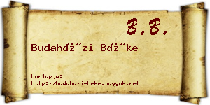 Budaházi Béke névjegykártya